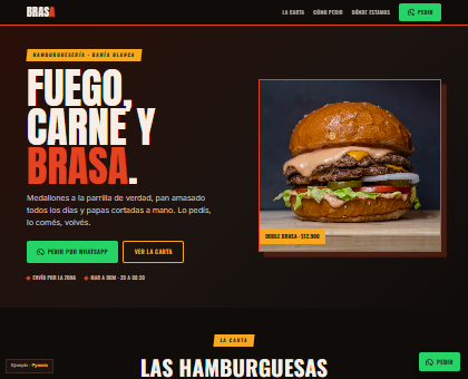 Web de ejemplo para una hamburguesería