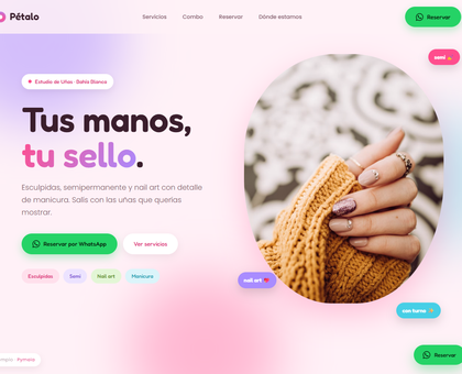 Web de ejemplo para un estudio de uñas